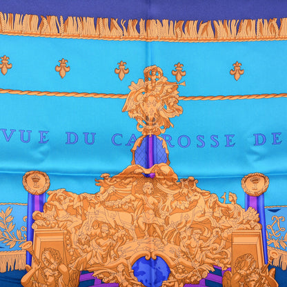 Hermes Silk Vue Du Carrosse De La Galere La Reale Scarf 90 Bleu Nuit Cobalt Violet 3 of 6