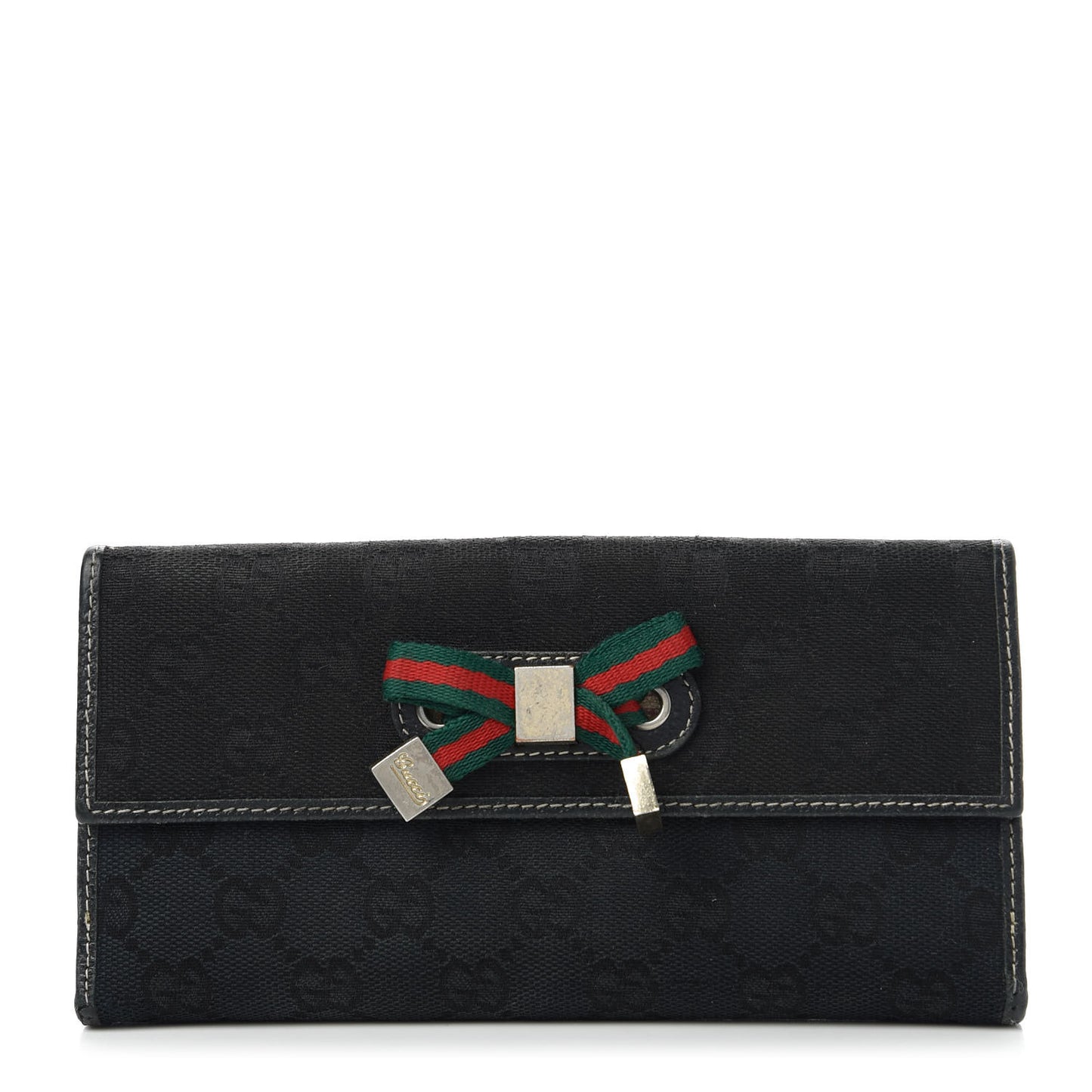 Monogram Web Bow Wallet Black