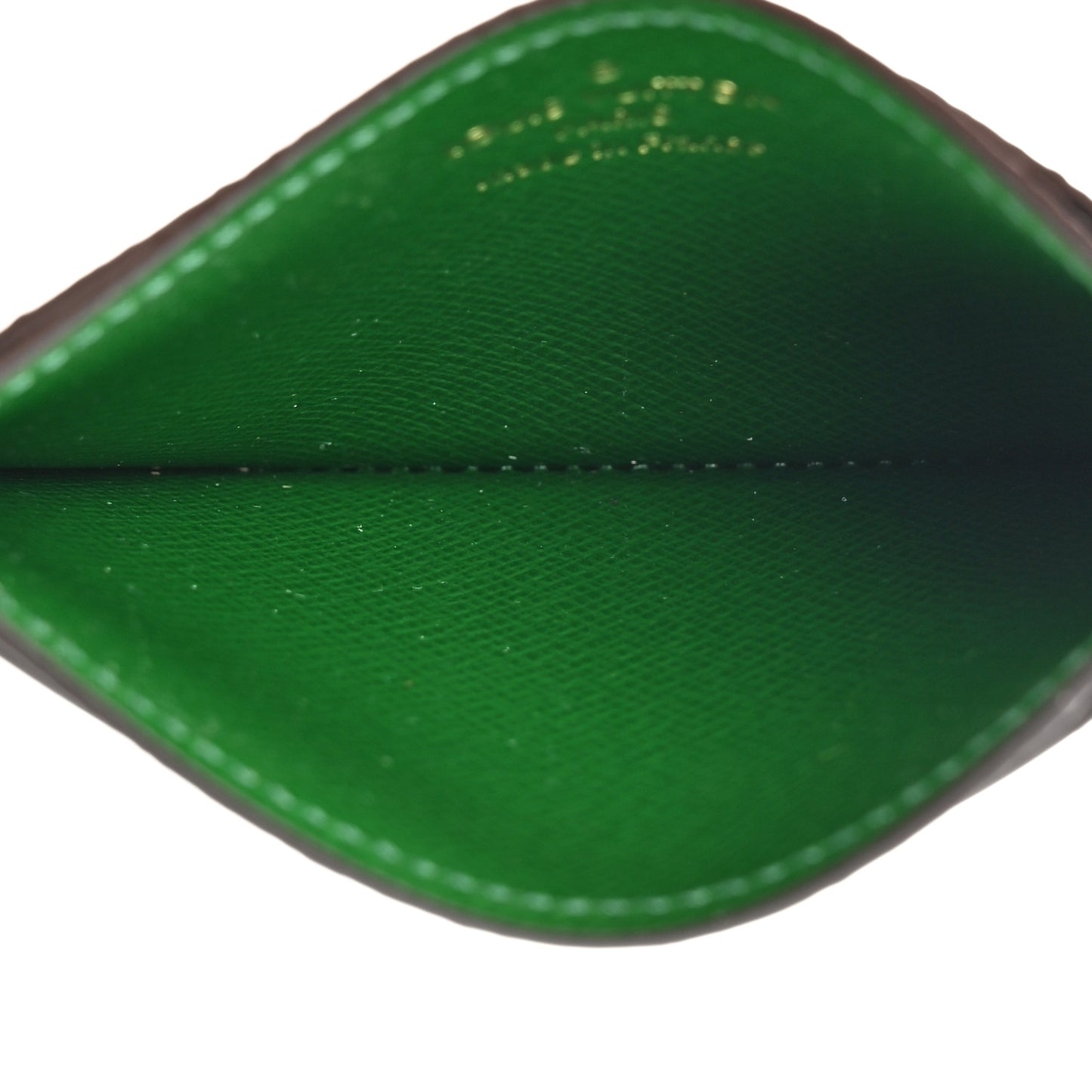 Monogram Calfskin Simple Card Holder Blue Green