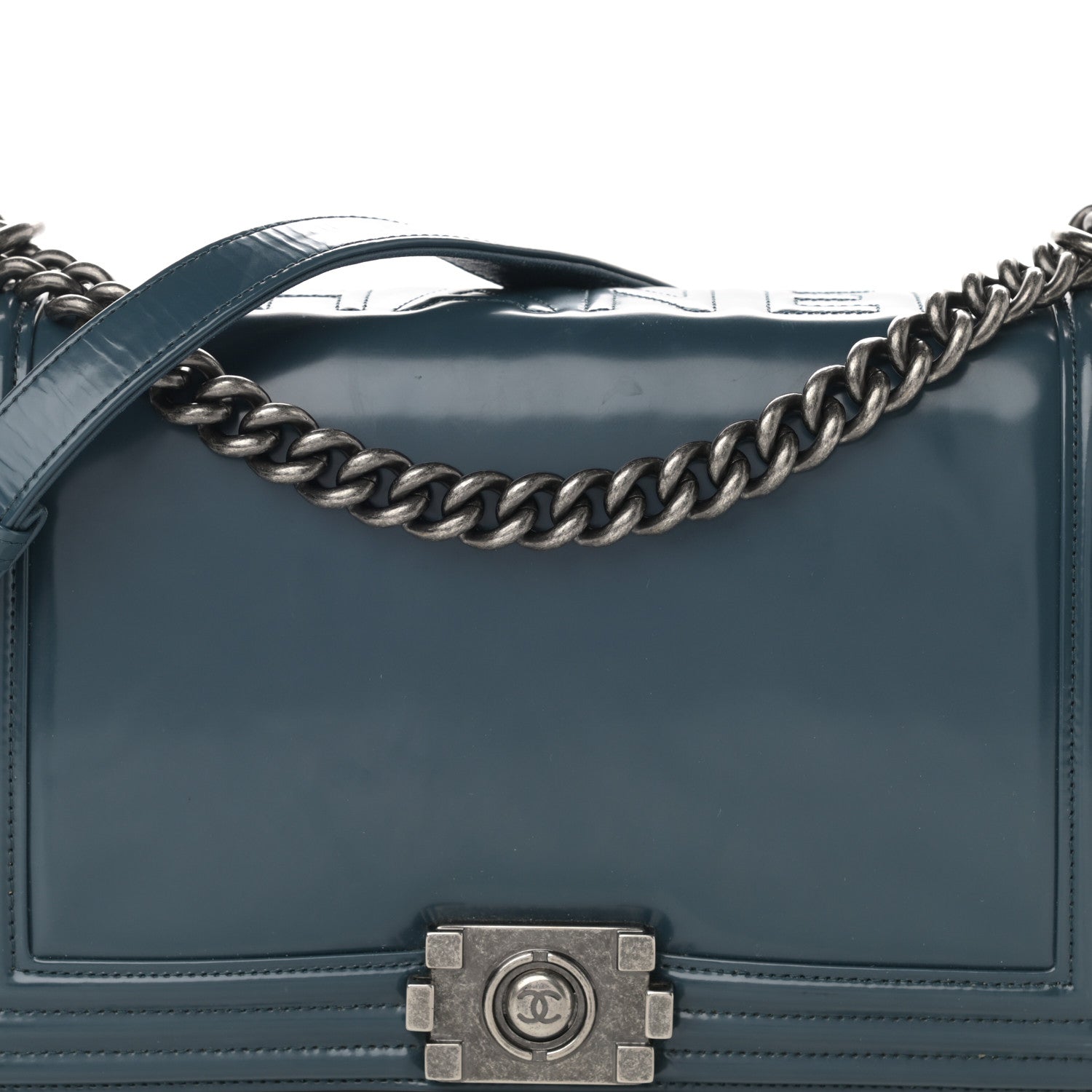 Chanel Glazed Calfskin New Medium Boy Flap Blue 8 of 21