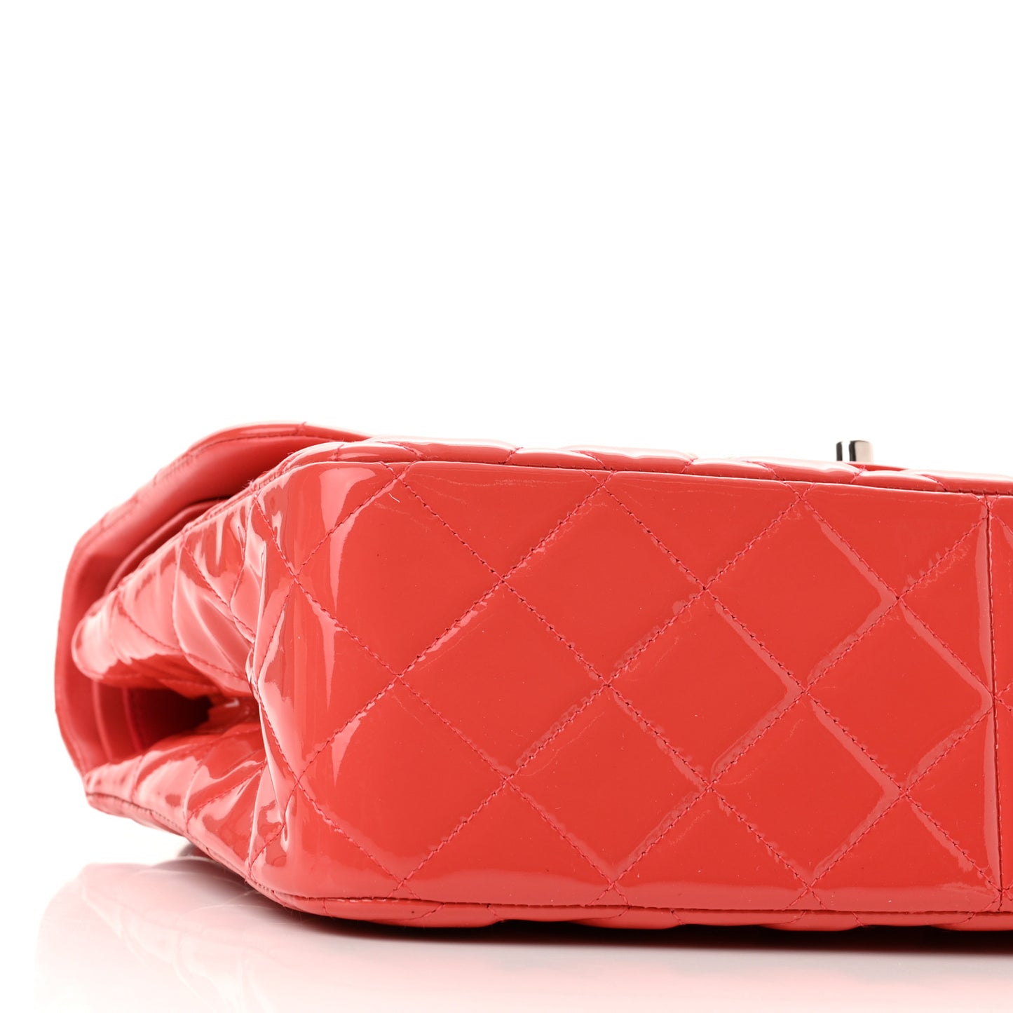 Patent Quilted Jumbo Double Flap Coral