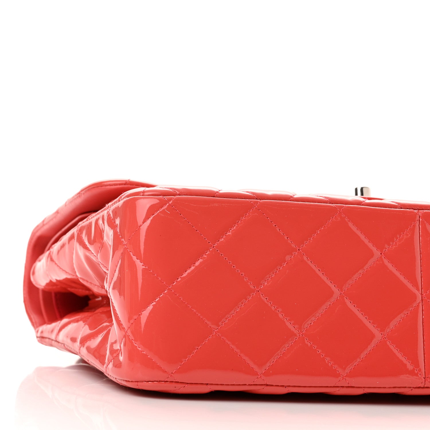 Chanel Patent Quilted Jumbo Double Flap Coral 9 of 11
