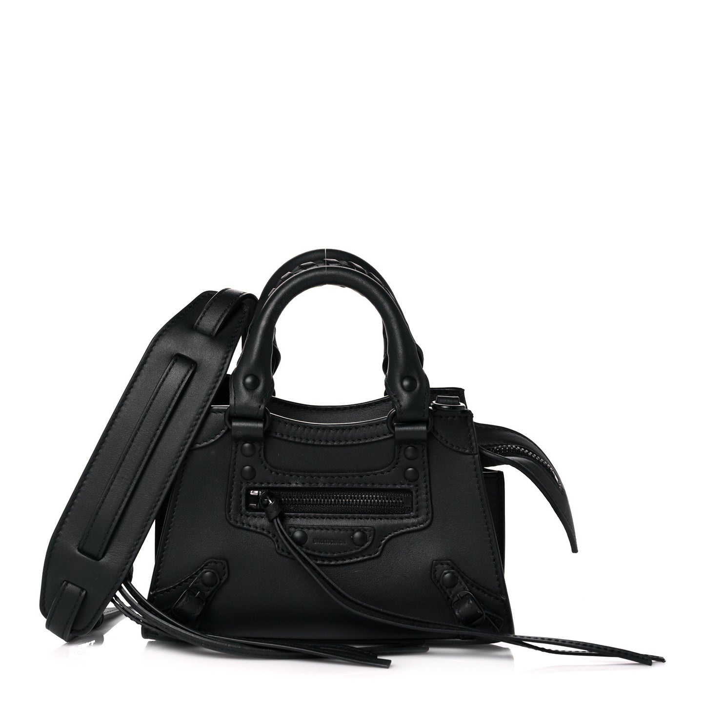 Smooth Calfskin Neo Classic Black Hardware Nano City Crossbody Black