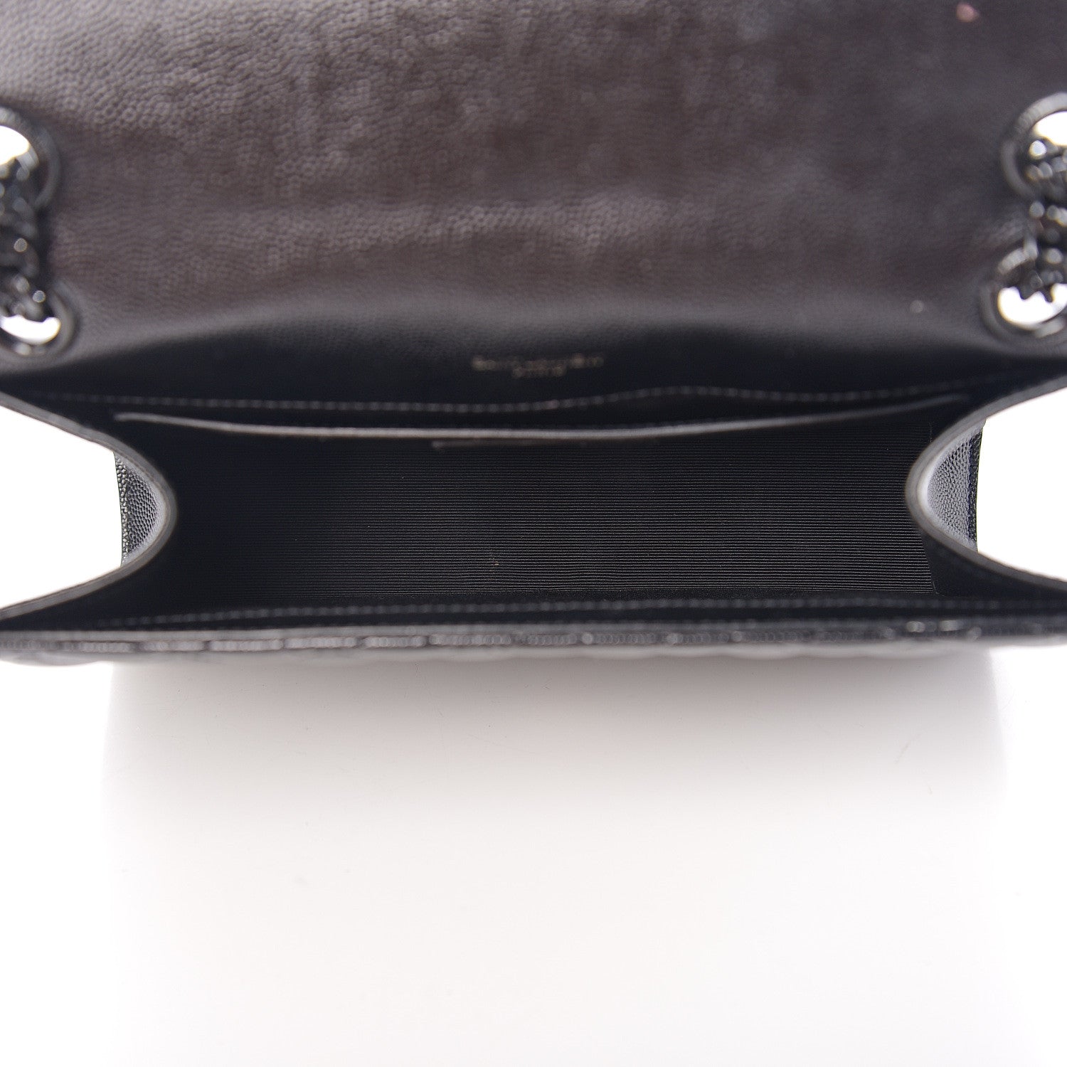 Saint Laurent Grain De Poudre Textured Mixed Matelasse Triquilt Medium Monogram Satchel Black 4 of 11