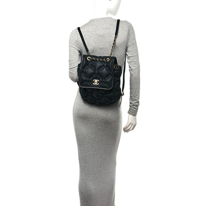 Chanel Iridescent Calfskin Quilted Chesterfield Backpack Black 2 of 11