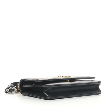 Chanel Goatskin Quilted Chanel 19 Wallet On Chain WOC Black 3 of 11