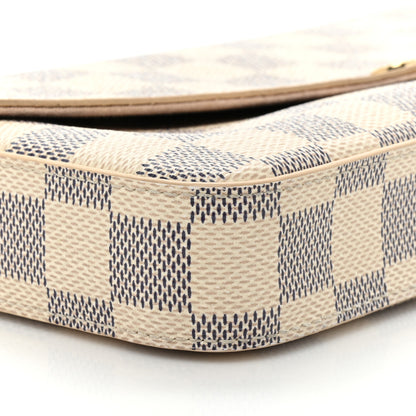 Louis Vuitton LOUIS VUITTON Damier Azur Pochette Felicie Chain Wallet Rose Ballerine 11 of 15