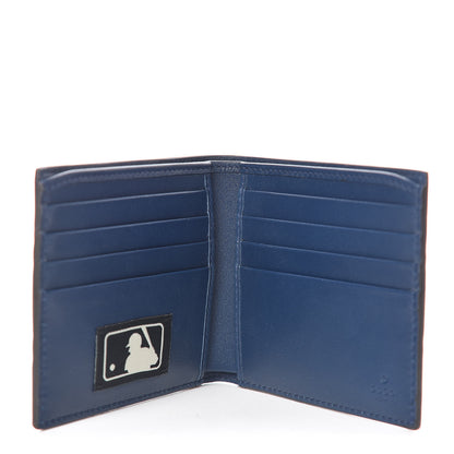 Gucci X MLB Guccissima Signature NY Yankees Embroidered Bi-Fold Wallet Royale Ivory 5 of 9