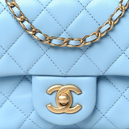Chanel Lambskin Quilted Mini Pearl Crush Flap Light Blue 8 of 10