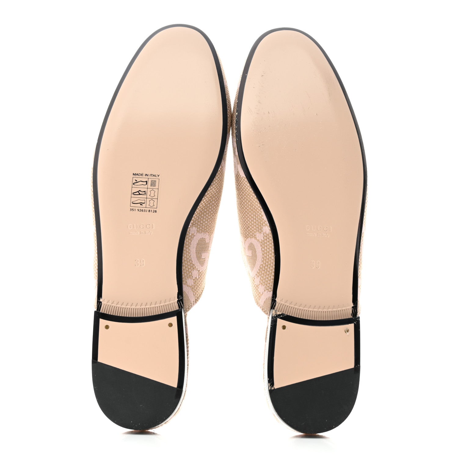 Gucci Monogram Macro GG Nappa Charlotte Womens Princetown Slippers 39 Beige Perfect Pink 5 of 10