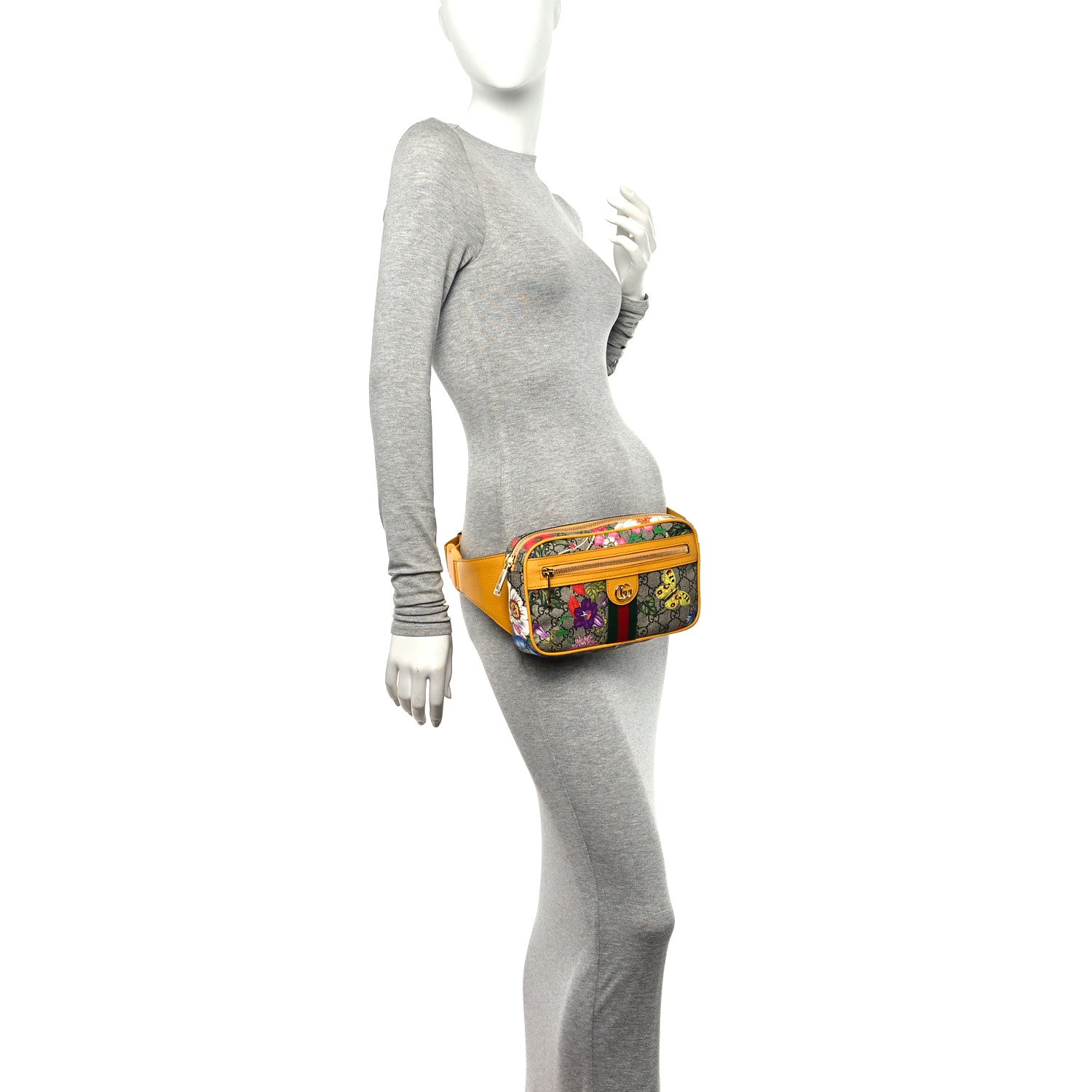 Gucci GG Supreme Monogram Flora Medium Ophidia Belt Bag Beige Multicolor Crop 2 of 11
