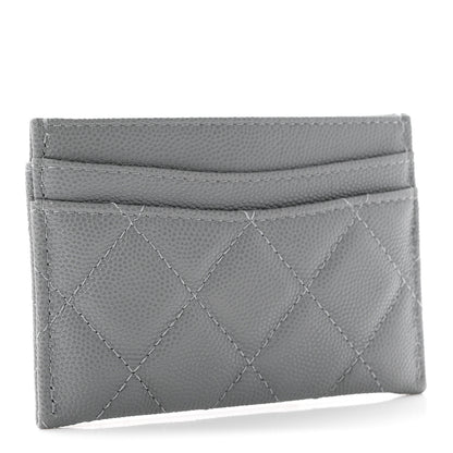 Chanel Caviar Quilted Card Holder Grey 3 of 9