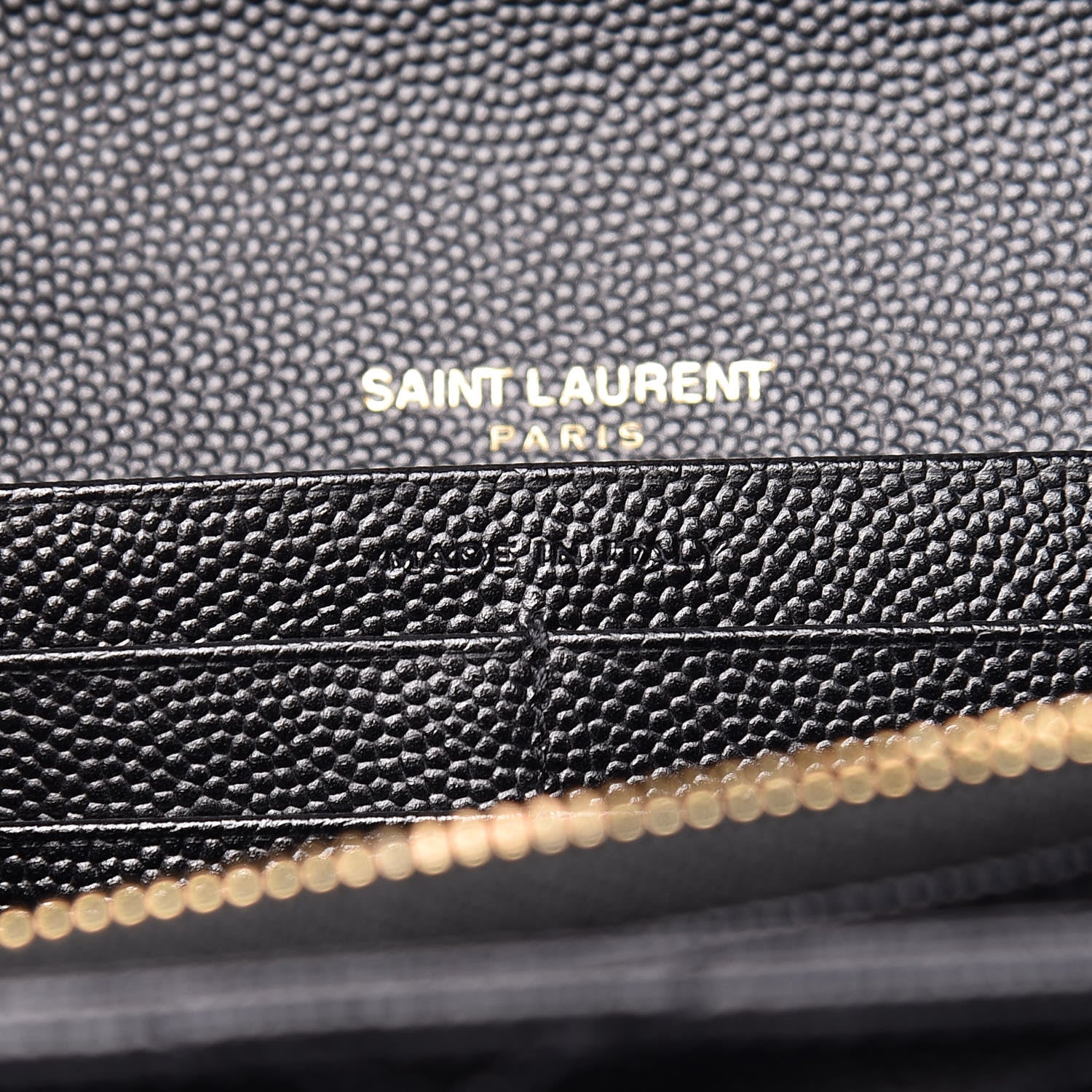 Saint Laurent Grain De Poudre Matelasse Chevron Monogram Flap Wallet Black 7 of 8