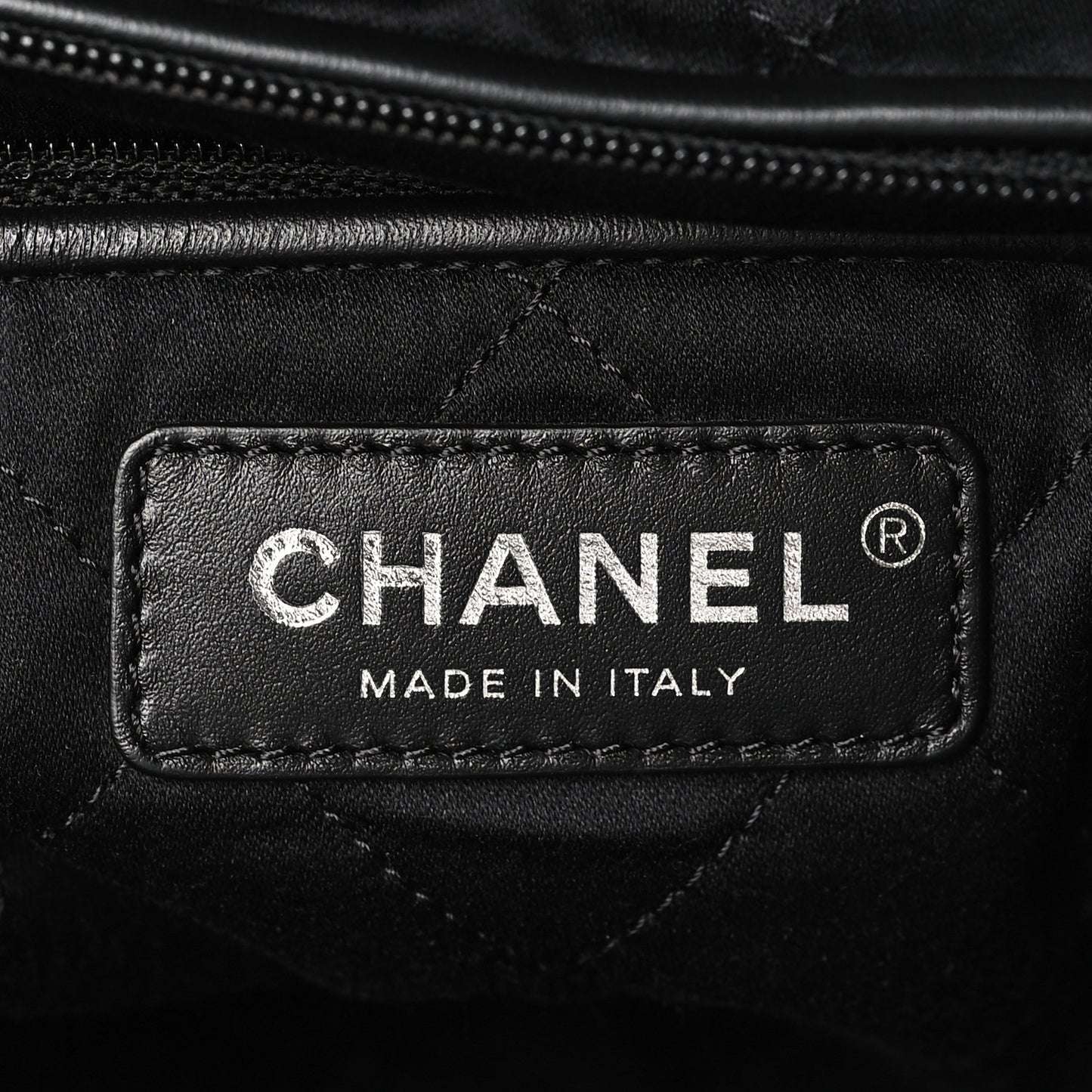 Shiny Calfskin Quilted Chanel 22 Backpack So Black