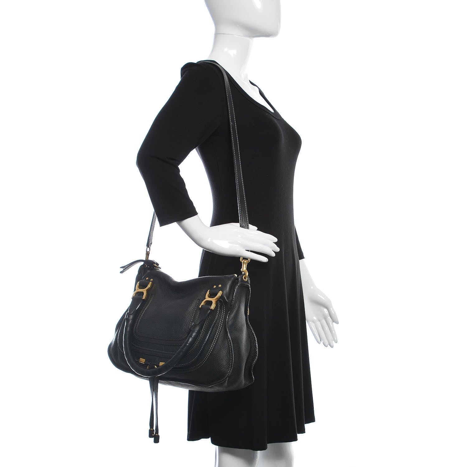 Chloe Calfskin Medium Marcie Satchel Black 2 of 17