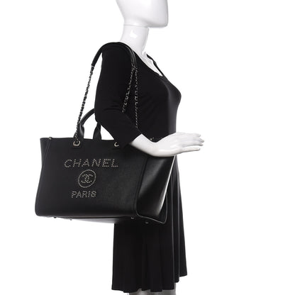 Chanel Caviar Large Studded Deauville Tote Black 2 of 9