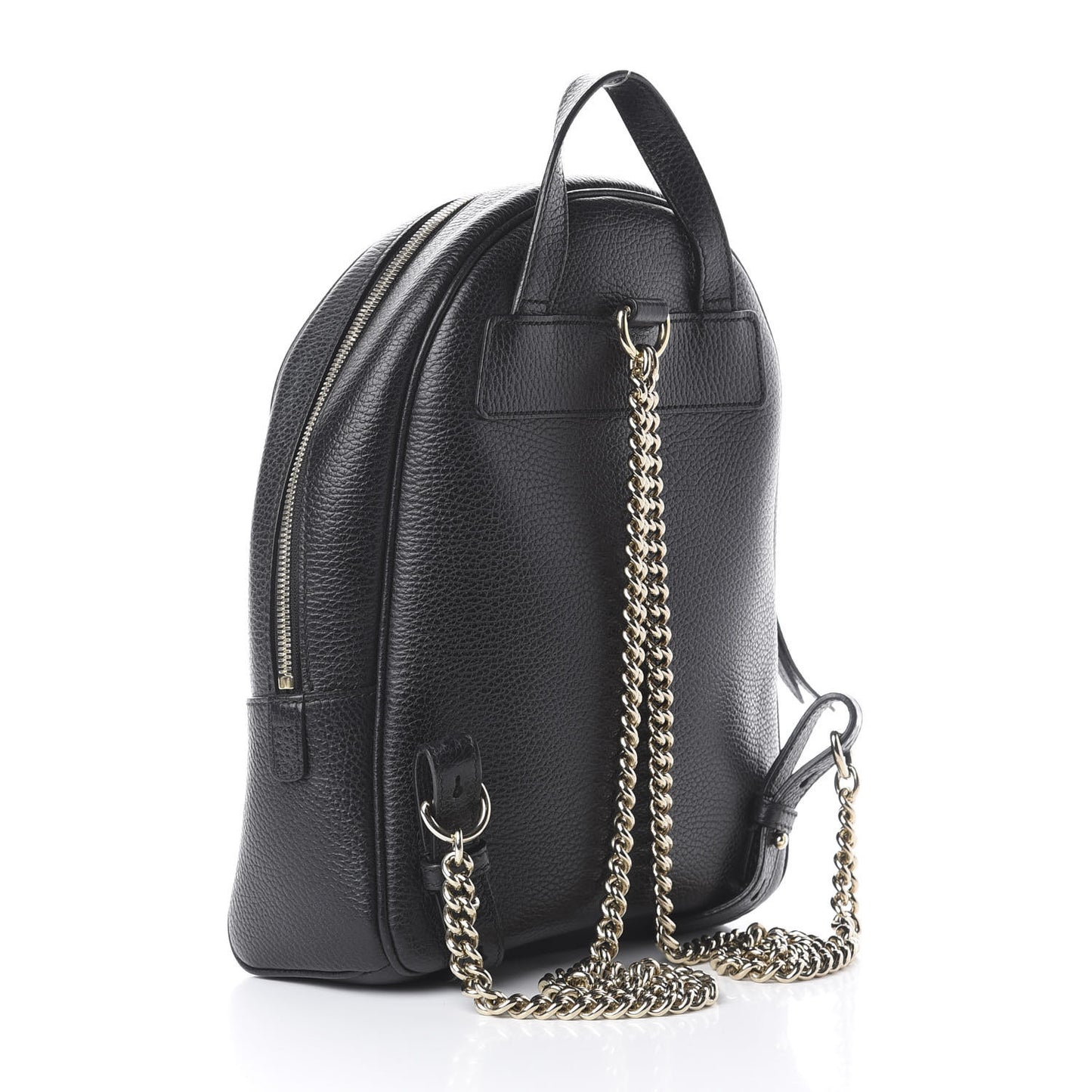 Pebbled Calfskin Soho Chain Backpack Black