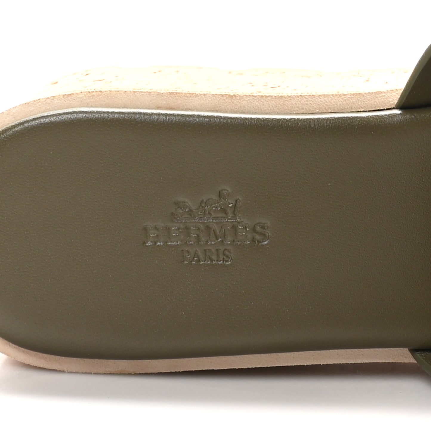 Suede Goatskin Cork Eze 30 Sandals 40 Vert Toundra