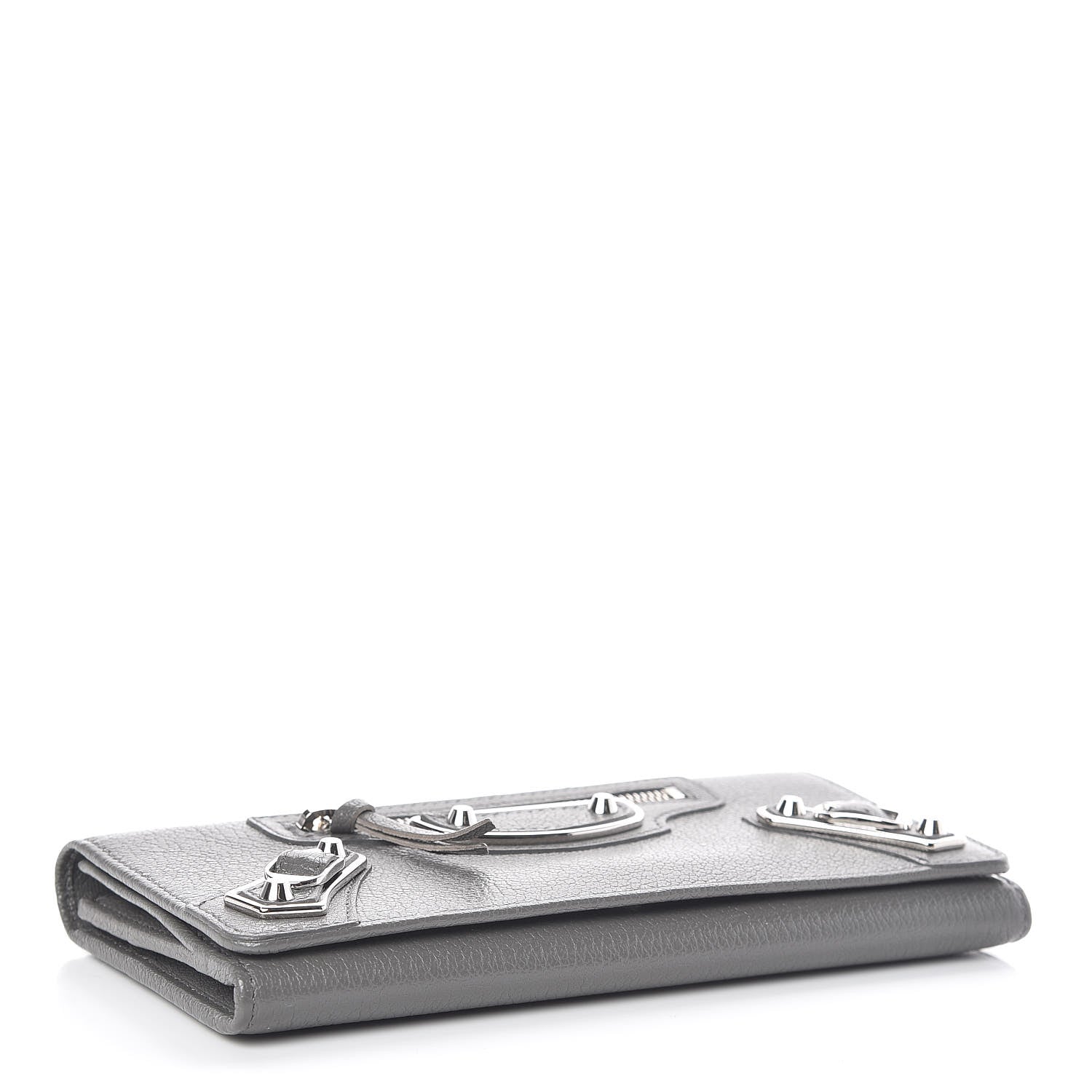 Balenciaga Chevre Silver Metallic Edge Hardware Money Wallet Gris Acier 4 of 8