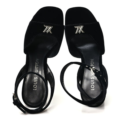 Louis Vuitton Calfskin Maya Platform Sandals 36 Black 2 of 10