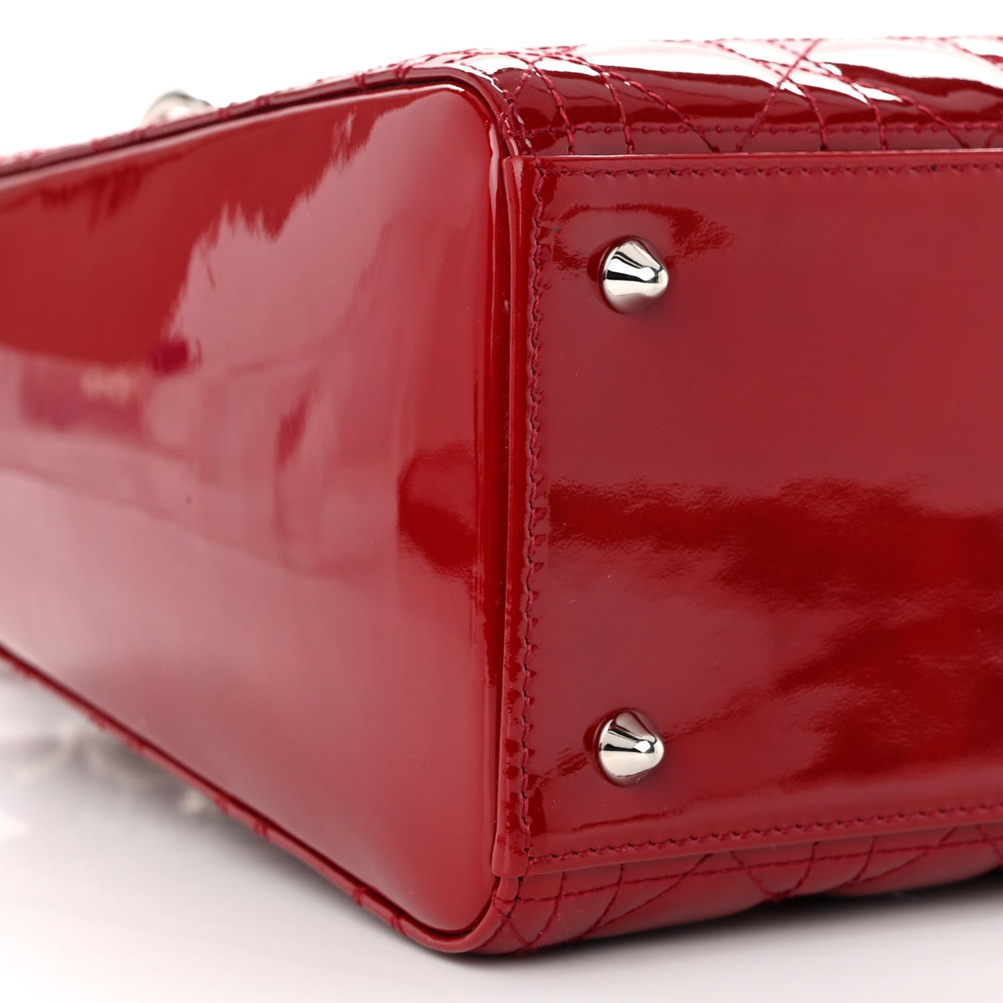 Patent Cannage Medium Lady Dior Burgundy Red
