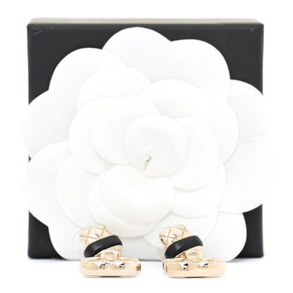 Chanel Lambskin CC Turnlock Drop Earrings Gold Black 5 of 5