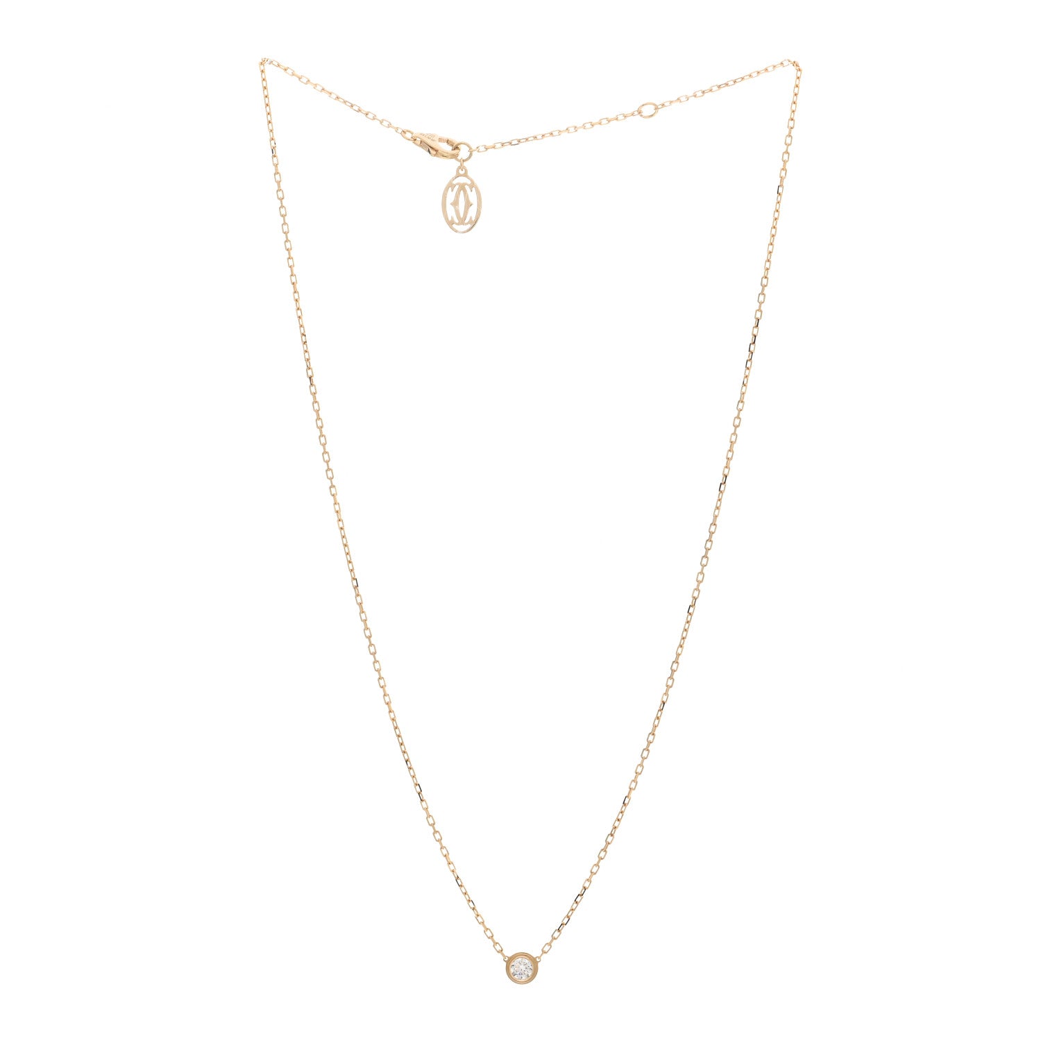 Cartier 18K Yellow Gold Diamond LM D'Amour Pendant Necklace 3 of 4