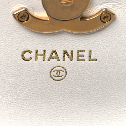 Chanel Lambskin Lacquered Metal Quilted Flap Chain Belt Bag White 6 of 17