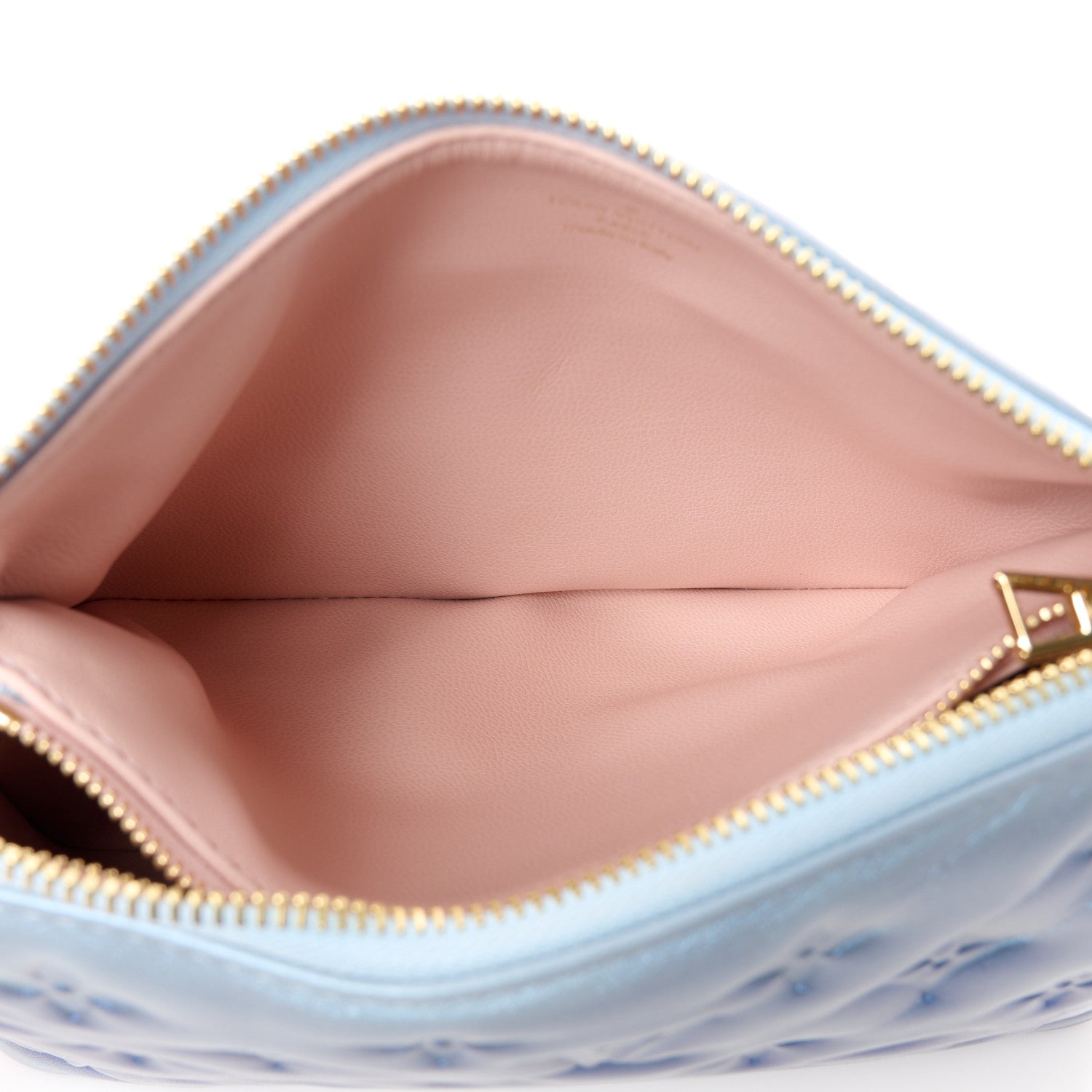 Louis Vuitton LOUIS VUITTON Metallic Lambskin Embossed Monogram Coussin BB Blue 6 of 11