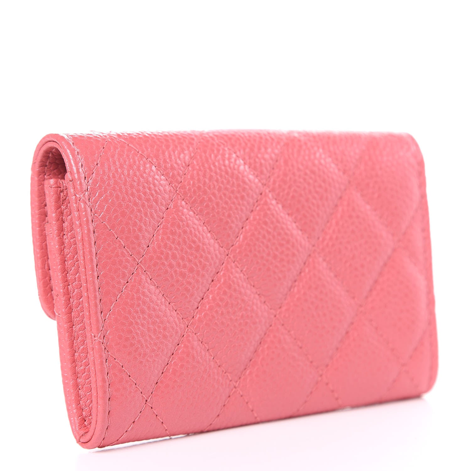 Chanel Metallic Caviar Quilted Flap Card Holder Pink 3 of 9