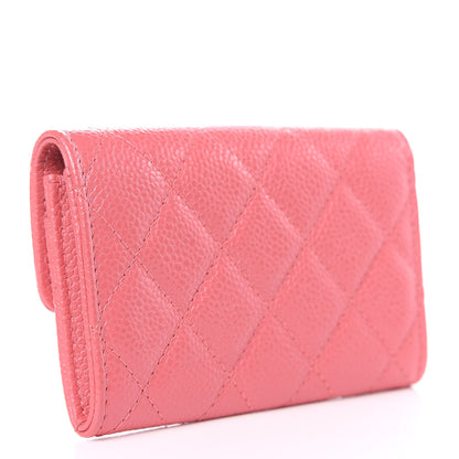 Chanel Metallic Caviar Quilted Flap Card Holder Pink 3 of 9