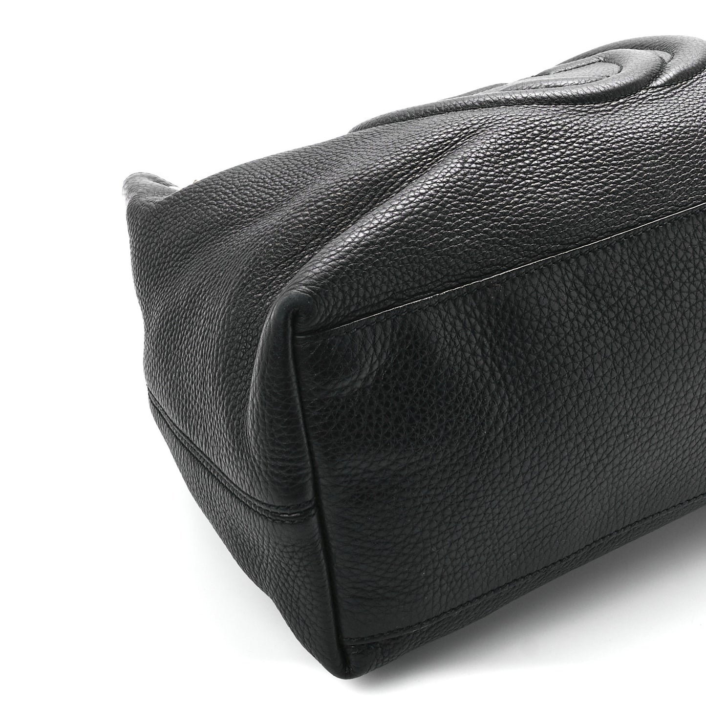 Pebbled Calfskin Medium Soho Chain Shoulder Bag Black