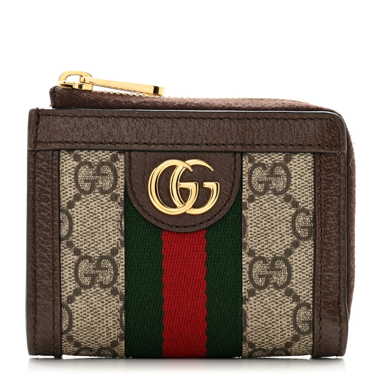 Gucci GG Supreme Monogram Web Ophidia Zip Wallet Beige New Acero 1 of 7