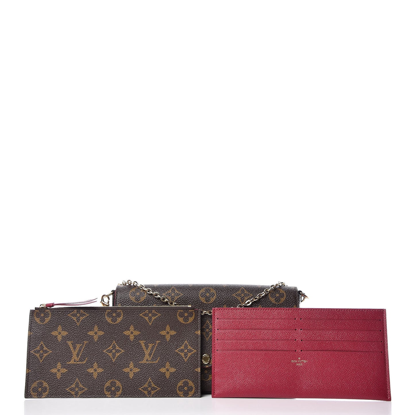 Monogram Pochette Felicie Chain Wallet Fuchsia