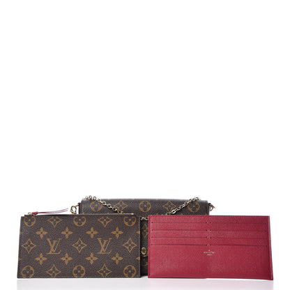 Louis Vuitton Monogram Pochette Felicie Chain Wallet Fuchsia 3 of 15