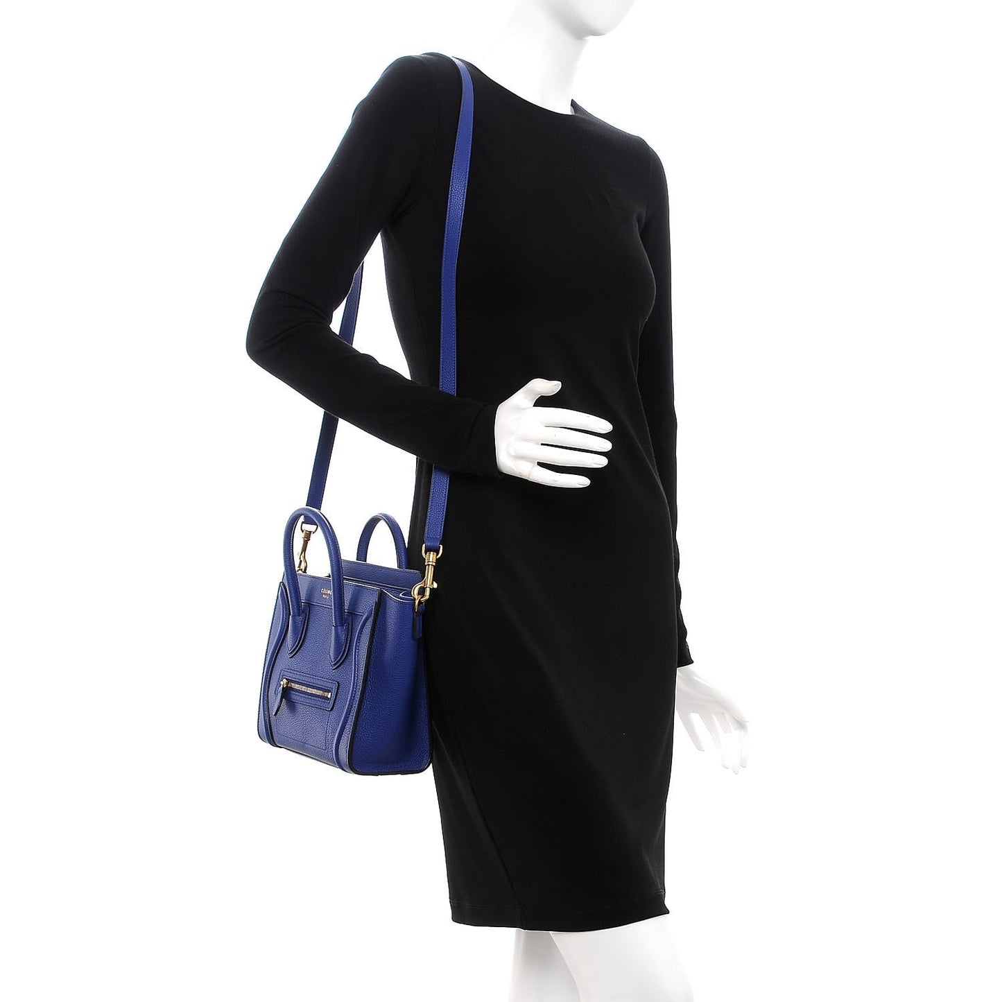 Drummed Calfskin Nano Luggage Indigo