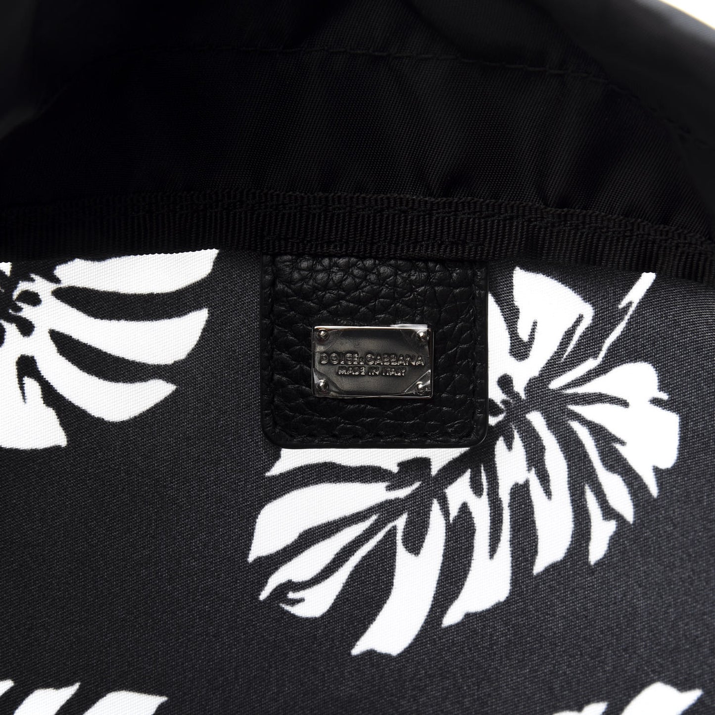 Nylon Black Palm Drawstring Backpack Black