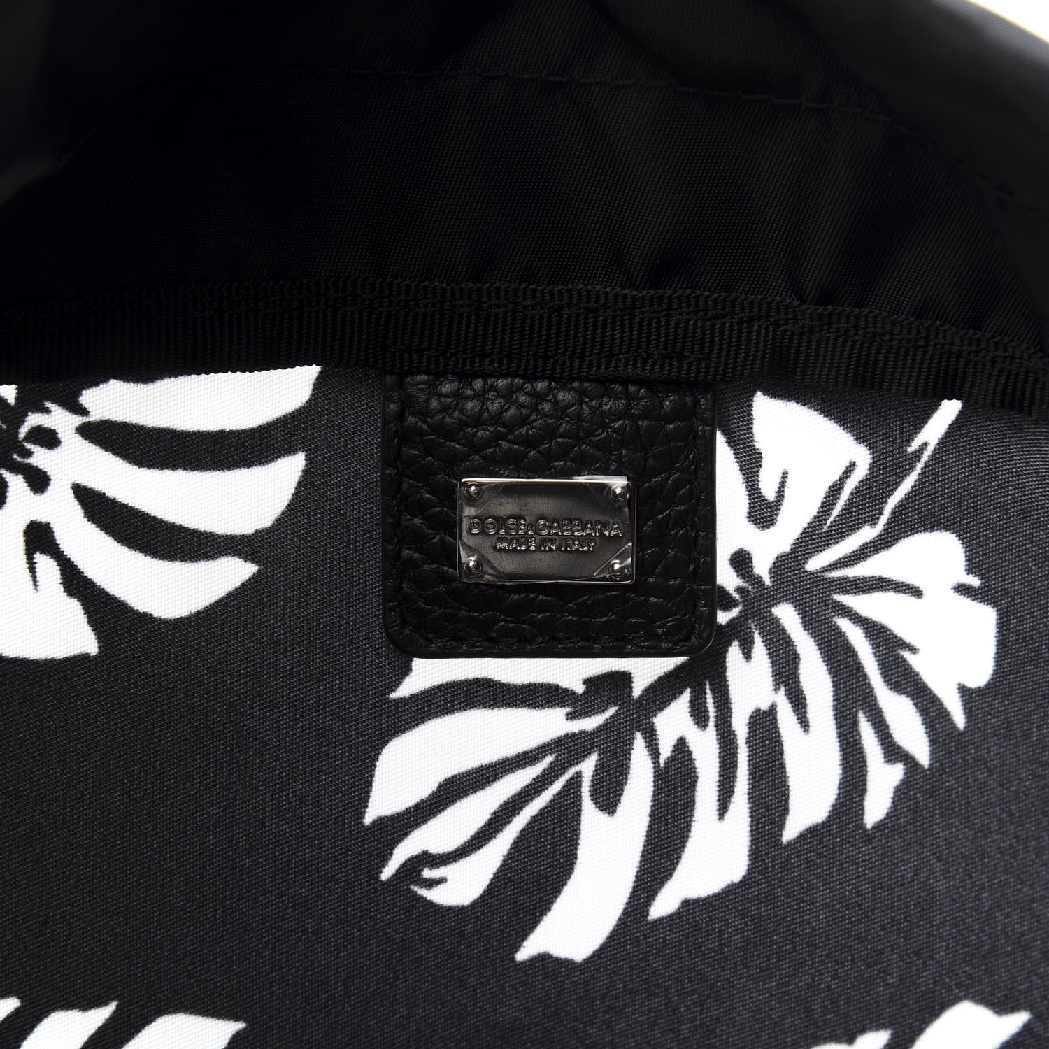 Dolce & Gabbana Nylon Black Palm Drawstring Backpack Black 7 of 10