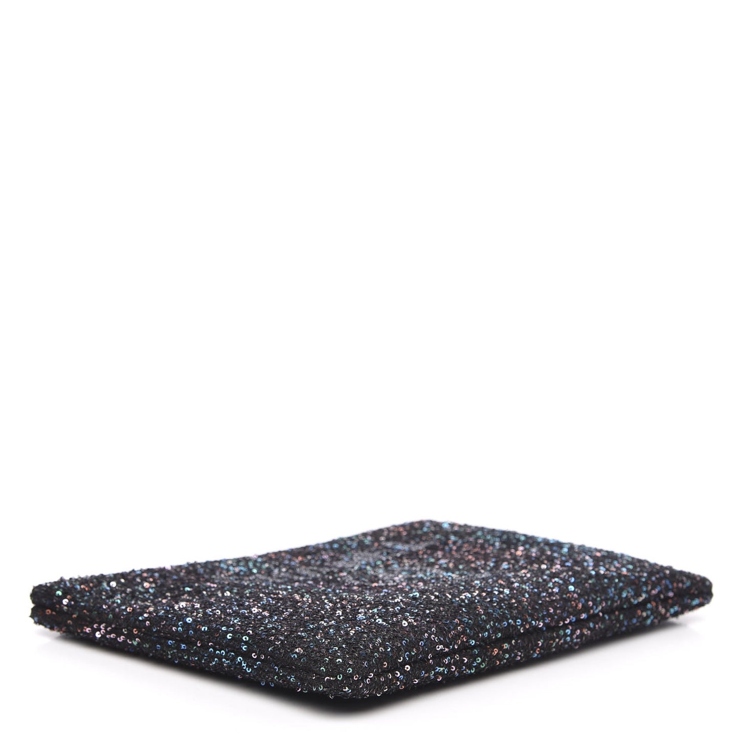 Canvas Sequin Medium Deauville Cosmetic Pouch Black