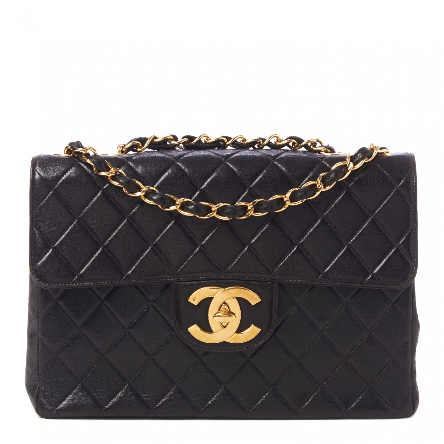 Chanel Lambskin Quilted Jumbo Single Flap Black 1 of 10