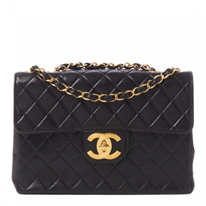 Chanel Lambskin Quilted Jumbo Single Flap Black 1 of 10