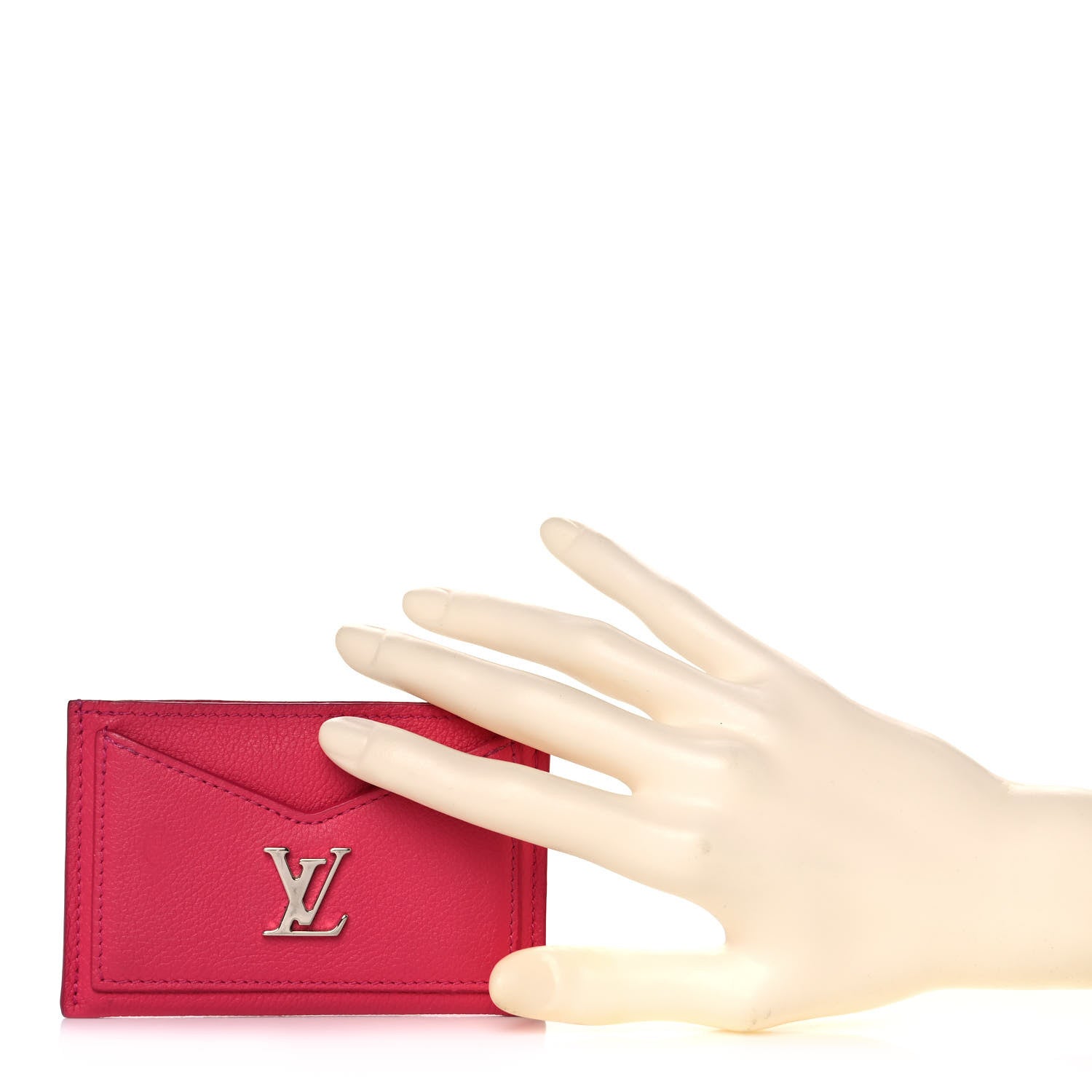 Louis Vuitton Calfskin Lockme Card Holder Hot Pink 2 of 6