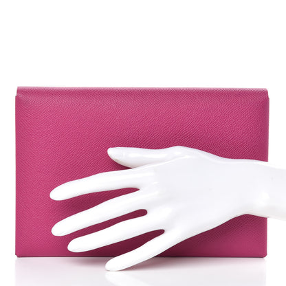 Hermes Epsom Calvi Pouch Rose Poupre Bleu Electrique 3 of 12