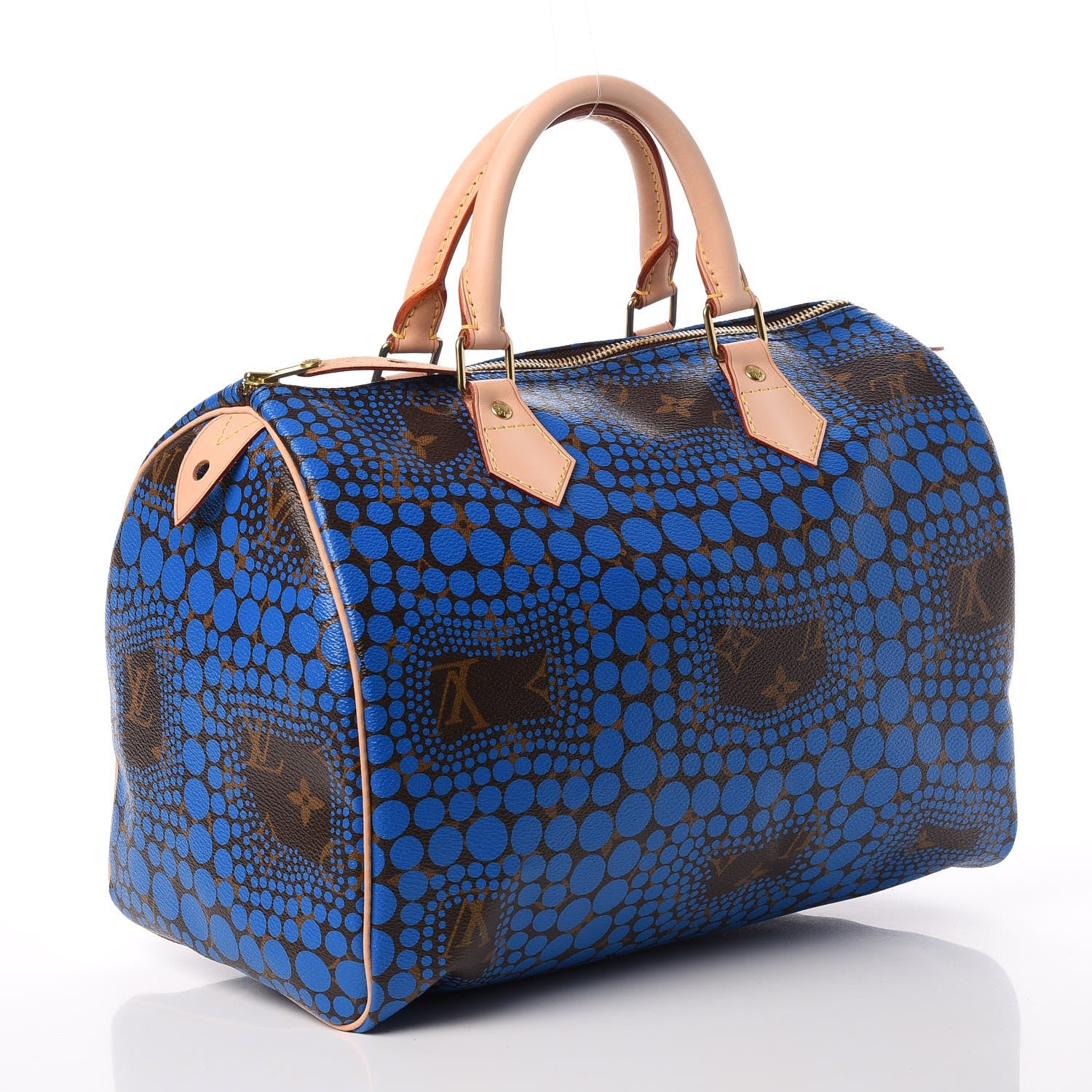 Louis Vuitton Monogram Kusama Town Speedy 30 Blue 3 of 7
