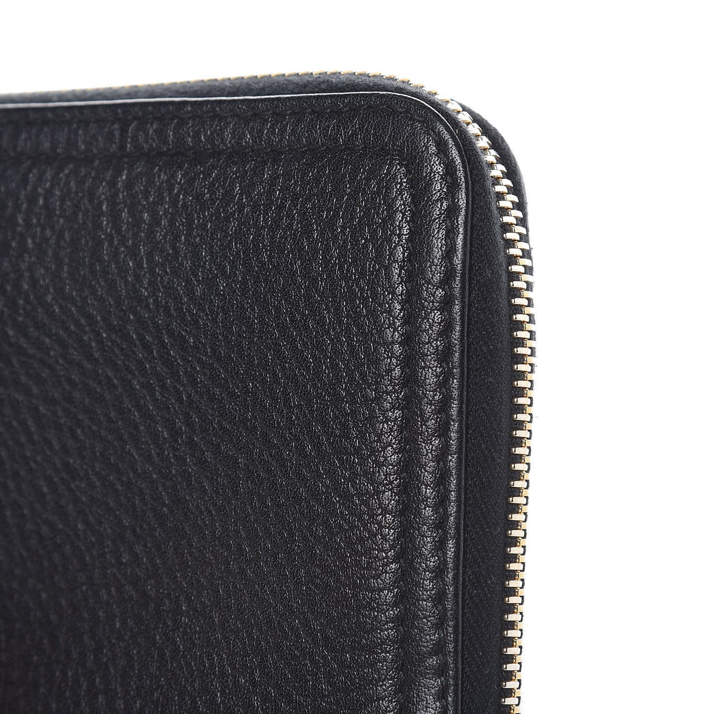 Vitello Daino Zip Around Wallet Black