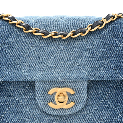 Chanel Washed Denim Quilted Mini Rectangular Flap Blue 8 of 11