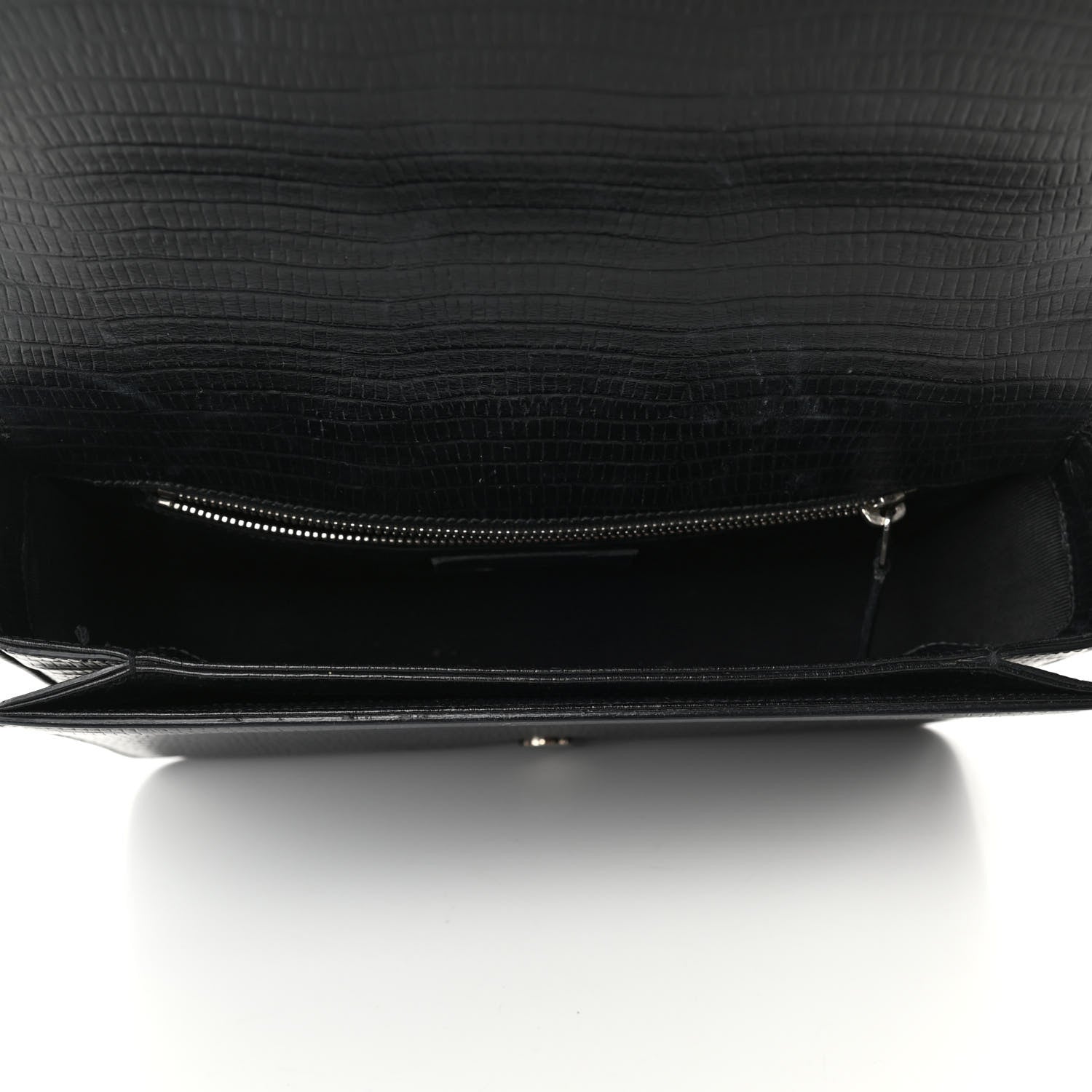 Saint Laurent Lizard Calfskin Embossed Classic Medium Monogram Universite Bag Black 4 of 4