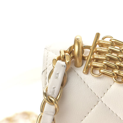 Chanel Lambskin Quilted Small CC Crystal Logo Chain Flap White 18 of 20