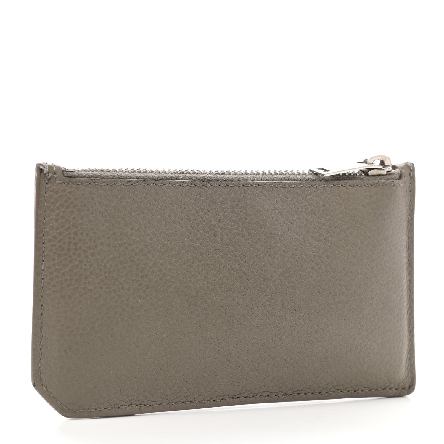 Saint Laurent Grained Calfskin 5 Fragments Zip Pouch Card Holder Kaki Militaire 3 of 12