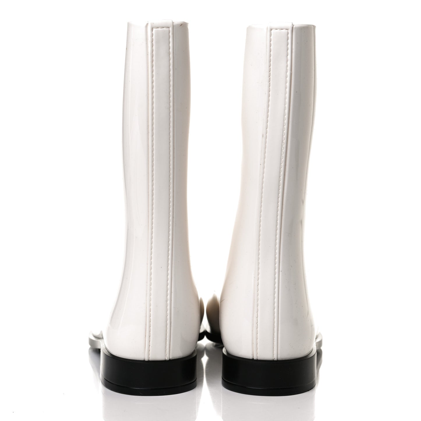 Rubber Rain Boots 38 Ivory Black